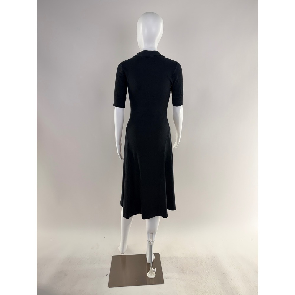 Ralph Lauren Polo Dress Black Short Sleeve A-Line Midi Womens XS - Picture 4 of 12